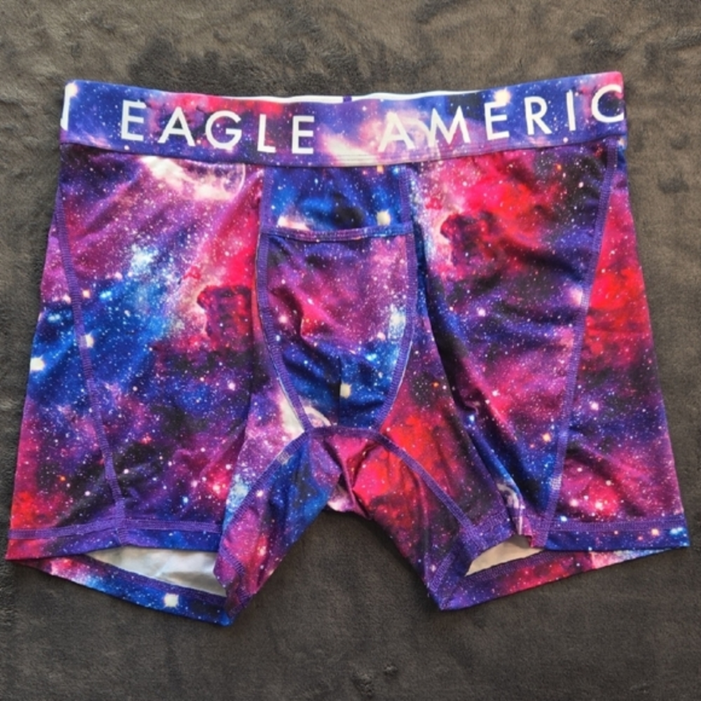Men's Galaxy Print Boxer Briefs - Purple and Pink